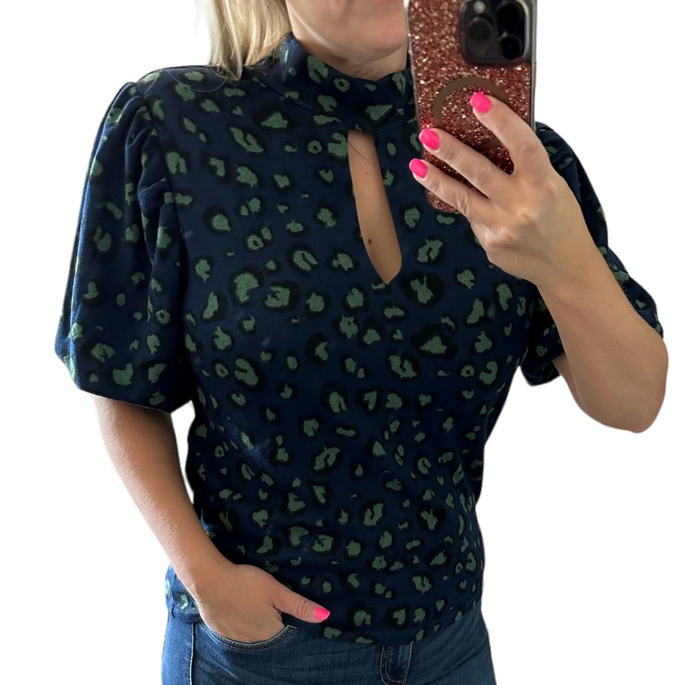 Walter Baker $128 Briella Top, Midnight Leo Knit, Size XL - Picture 4 of 9